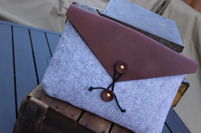Leather envelope clutch