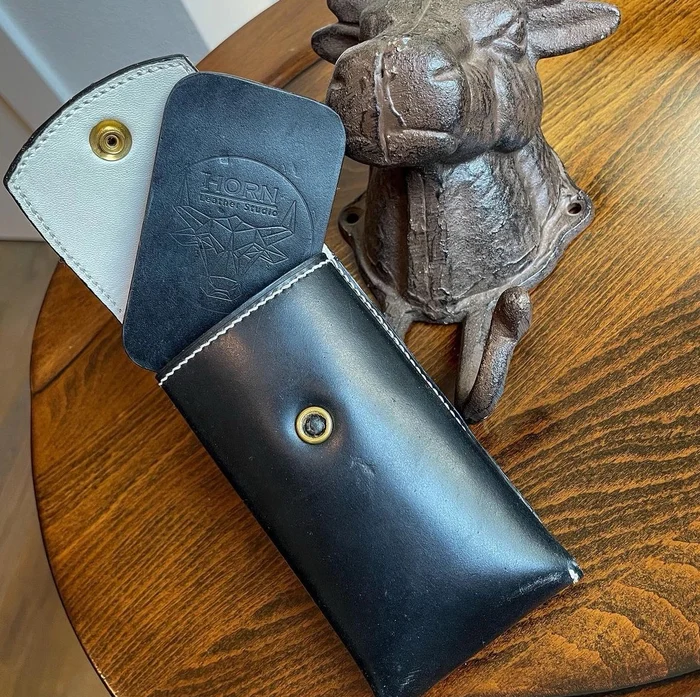 Horn Leather Studio glasses case